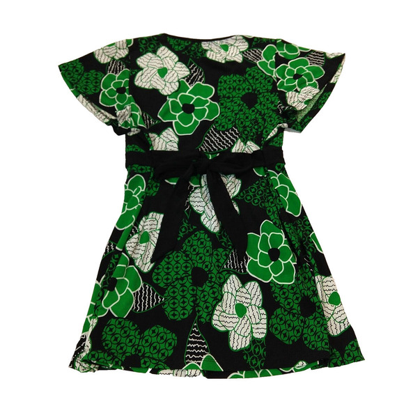 Vintage Y2K Top Size XL Green Floral Milkmaid Flutter Sleeve Tie Back **READ** - Picture 4 of 4